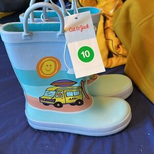 Cat & Jack Light Blue Surf Van Kids Rain Boots